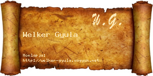 Welker Gyula névjegykártya